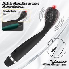10-Mode Black Plug-In Rechargeable Waterproof Silicone G-Spot Vibrator