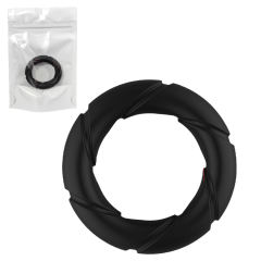 Black Silicone Cock Ring – Spiral Texture