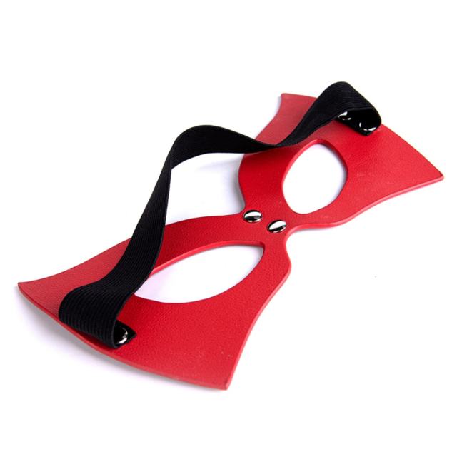 Red + Black PU Cosplay Mask