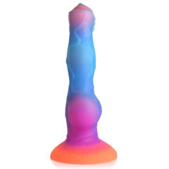 8.47'' Multicolor Glow-in-the-Dark Textured Design Alien Fantasy Silicone Dildo with Suction Base