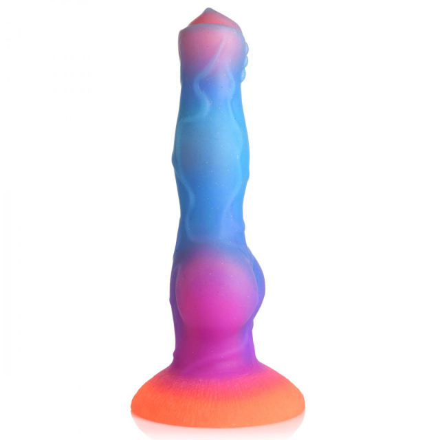8.47'' Multicolor Glow-in-the-Dark Textured Design Alien Fantasy Silicone Dildo with Suction Base