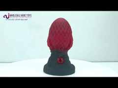 Customizable  One-Eyed Red and Black Fantasy Silicone Anal Plug