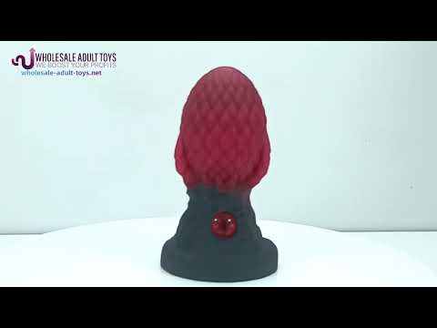 Customizable  One-Eyed Red and Black Fantasy Silicone Anal Plug