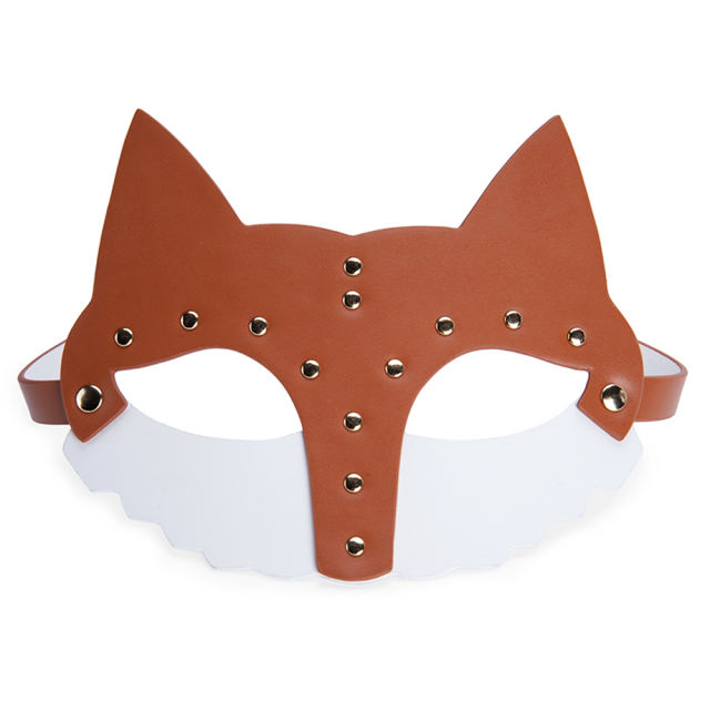Brown + White PU Fox Cosplay Mask