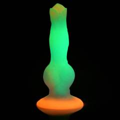 8.47'' Multicolor Glow-in-the-Dark Textured Design Alien Fantasy Silicone Dildo with Suction Base