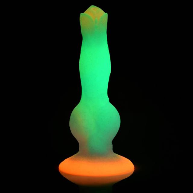 8.47'' Multicolor Glow-in-the-Dark Textured Design Alien Fantasy Silicone Dildo with Suction Base