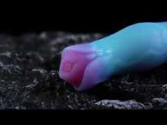 8.47'' Multicolor Glow-in-the-Dark Textured Design Alien Fantasy Silicone Dildo with Suction Base