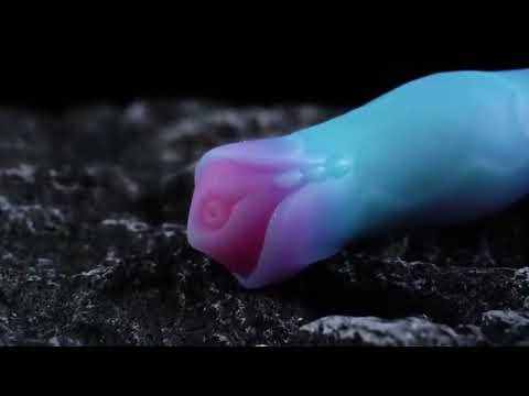 8.47'' Multicolor Glow-in-the-Dark Textured Design Alien Fantasy Silicone Dildo with Suction Base