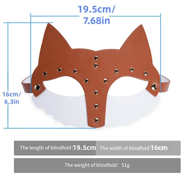 Brown + White PU Fox Cosplay Mask