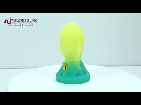 Glow-in-the-Dark One-Eyed Yellow and Green Fantasy Silicone Anal Plug