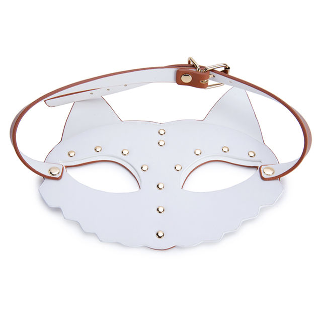 Brown + White PU Fox Cosplay Mask