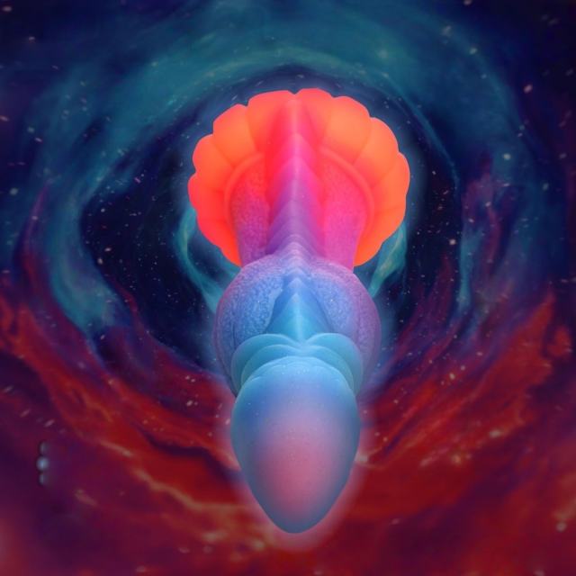 8.47'' Multicolor Glow-in-the-Dark Textured Design Alien Fantasy Silicone Dildo with Suction Base