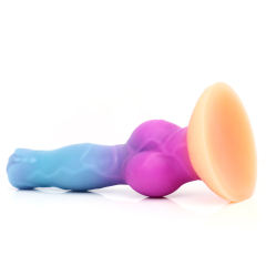 8.47'' Multicolor Glow-in-the-Dark Textured Design Alien Fantasy Silicone Dildo with Suction Base