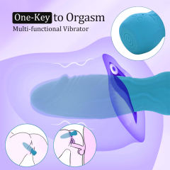 3.94 Inch 11-Mode Waterproof Rechargeable Blue Mini Silicone Dildo Vibrator with Realistic Texture