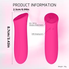 3.43 Inch 7-Mode Waterproof Rechargeable Magenta Silicone Vibrator