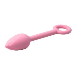 Pink Silicone Anal Plug Training Set (3 Sizes) with Ring Pull Handle and Tapered Tulip Head