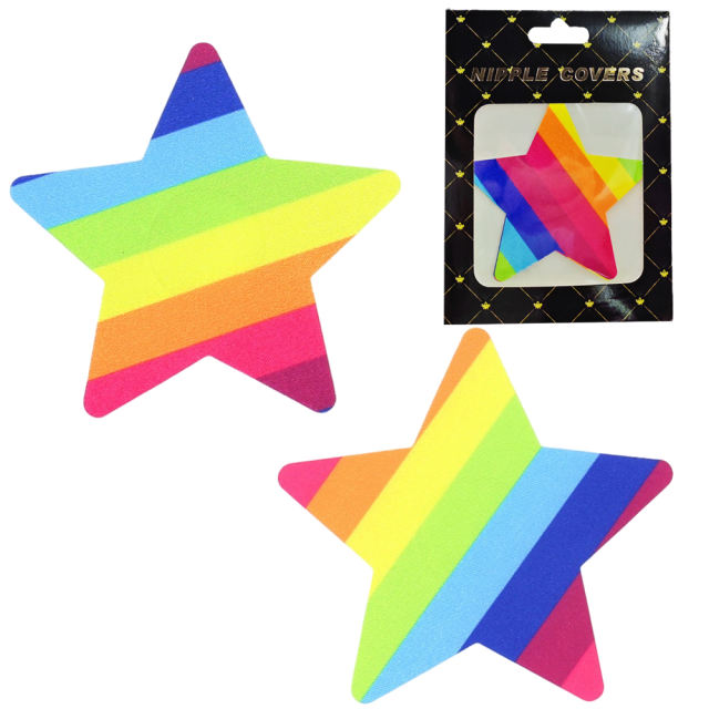 Pretty Pasties – Pride Star Rainbow Nipple Covers (Pair)