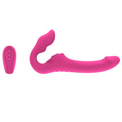 10-Mode Waterproof Rechargeable Remote-Controlled Magenta Dual-Ended Vibrator with Sucking & Tongue-Licking