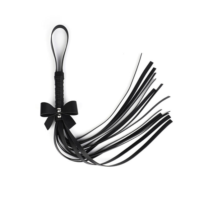 6-Piece Black & Red BDSM Bondage Kit with Bow Design – Collar, Ball Gag, Cuffs, Whip, Lead Chain