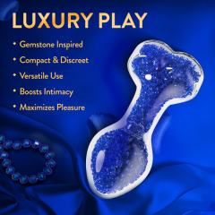 3.35'' Clear Glass Anal Plug with Blue Heart Gem – Tapered and StayPut Design