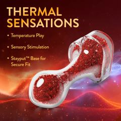 3.35'' Clear Glass Anal Plug with Red Heart Gem – Tapered and StayPut Design