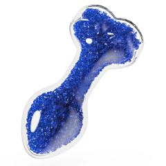 3.35'' Clear Glass Anal Plug with Blue Heart Gem – Tapered and StayPut Design