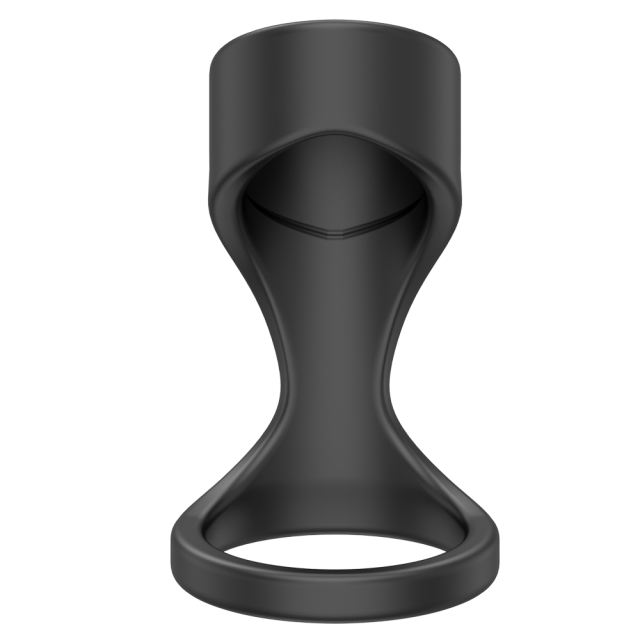 Black Textured Silicone Cock Ring with Retail Box Packaging