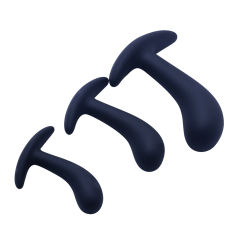 lack Silicone Prostate Plug Training Set (3 Sizes) with Ergonomic Curve