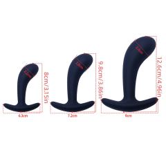 lack Silicone Prostate Plug Training Set (3 Sizes) with Ergonomic Curve