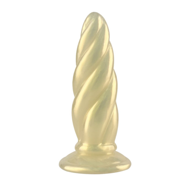 5.71'' Pearl Gold Spiral TPE Dildo – Strap-On Compatible