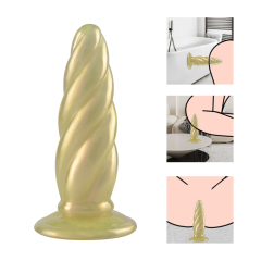 5.71'' Pearl Gold Spiral TPE Dildo – Strap-On Compatible