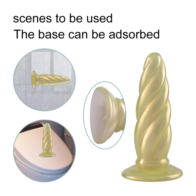 5.71'' Pearl Gold Spiral TPE Dildo – Strap-On Compatible