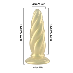 5.71'' Pearl Gold Spiral TPE Dildo – Strap-On Compatible