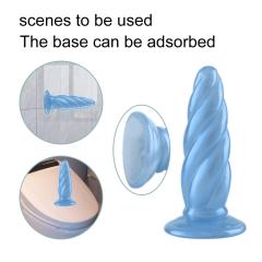 5.71'' Pearl Blue Spiral TPE Dildo – Strap-On Compatible