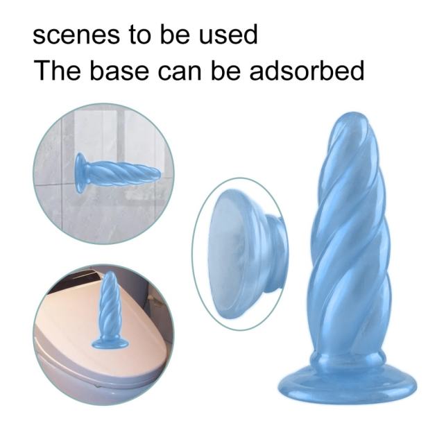 5.71'' Pearl Blue Spiral TPE Dildo – Strap-On Compatible