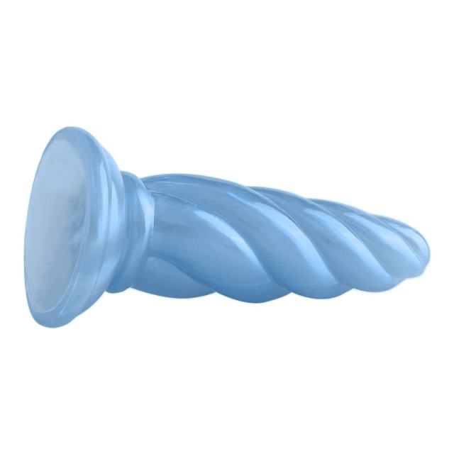 5.71'' Pearl Blue Spiral TPE Dildo – Strap-On Compatible