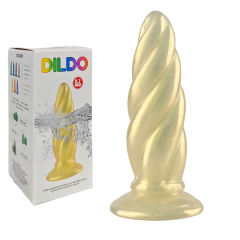 5.71'' Pearl Gold Spiral TPE Dildo – Strap-On Compatible