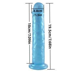 7.68'' Pearl Blue Realistic Dildo with Suction Cup – Strap-On Compatible