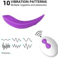 10-Modes Waterproof Rechargeable Purple Remote-Control Silicone Vibrator