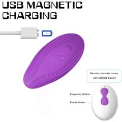 10-Modes Waterproof Rechargeable Purple Remote-Control Silicone Vibrator