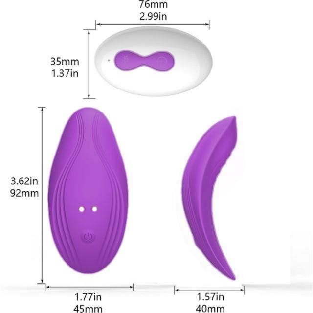 10-Modes Waterproof Rechargeable Purple Remote-Control Silicone Vibrator