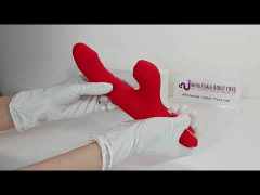 10-Speed Red Silicone Waterproof Rechargeable Vibrator with Pulsing and Thrusting Functions