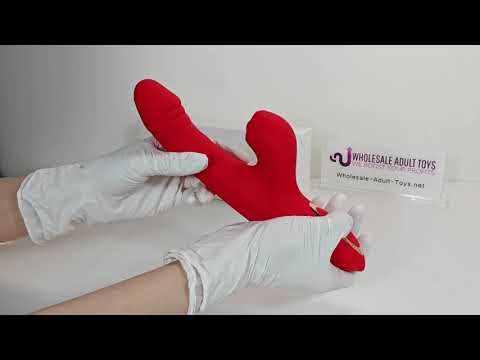 10-Speed Red Silicone Waterproof Rechargeable Vibrator with Pulsing and Thrusting Functions