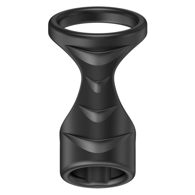 Black Textured Silicone Cock Ring with Retail Box Packaging