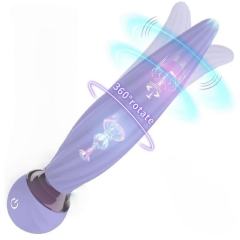 6.30'' 7-Mode Waterproof Rechargeable Silicone Purple 360° Rotating Vibrator