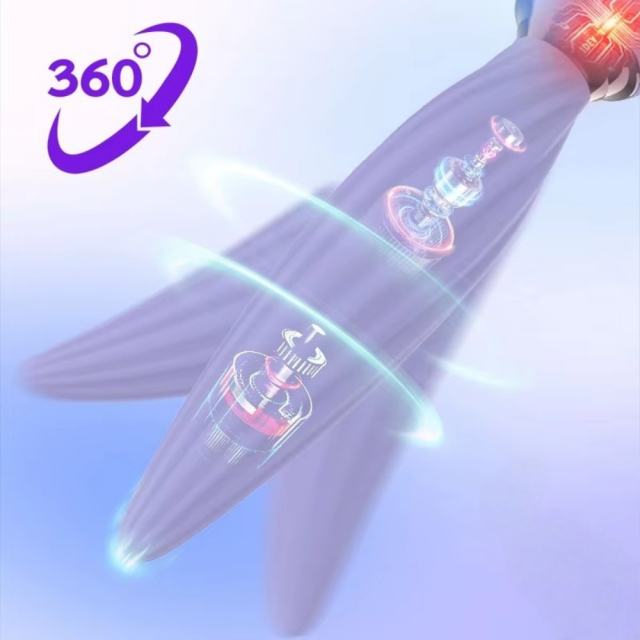 6.30'' 7-Mode Waterproof Rechargeable Silicone Purple 360° Rotating Vibrator