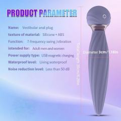 6.30'' 7-Mode Waterproof Rechargeable Silicone Purple 360° Rotating Vibrator