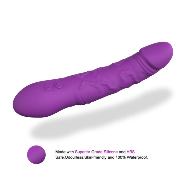 8.94'' Waterproof Rechargeable Silicone Purple Rotating Vibrator – 9 Vibration + 3 Rotation Modes