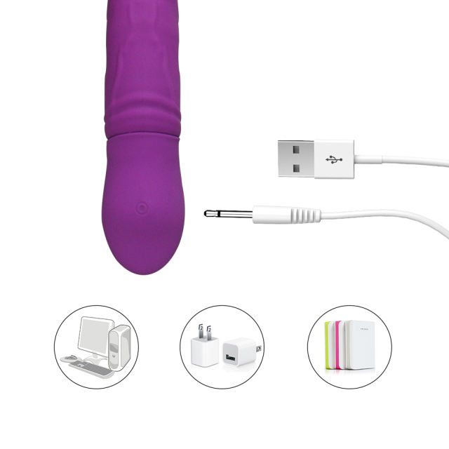 8.94'' Waterproof Rechargeable Silicone Purple Rotating Vibrator – 9 Vibration + 3 Rotation Modes