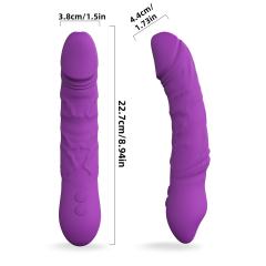 8.94'' Waterproof Rechargeable Silicone Purple Rotating Vibrator – 9 Vibration + 3 Rotation Modes